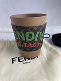 FENDI 7AL076 Zucca Travel Coffee Cup Plastic Hot Tasty New Unused