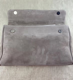 MARCCAIN Grey Patch Suede Clutch Bag