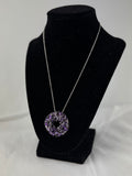 Roberto Coin 18K White Gold Diamond Amethyst Shanghai Wreath Pendant Chain