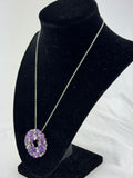 Roberto Coin 18K White Gold Diamond Amethyst Shanghai Wreath Pendant Chain