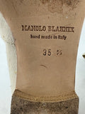 Manolo Blahnik Linen Lace Up Oxfords Size 35.5