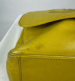 CHANEL Lamb Skin Leather Yellow CC Logo Shoulder Bag