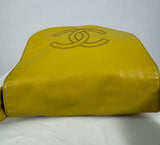 CHANEL Lamb Skin Leather Yellow CC Logo Shoulder Bag