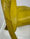 CHANEL Lamb Skin Leather Yellow CC Logo Shoulder Bag