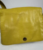 CHANEL Lamb Skin Leather Yellow CC Logo Shoulder Bag