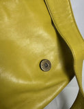 CHANEL Lamb Skin Leather Yellow CC Logo Shoulder Bag