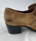 Chanel Brown Suede Booties w/ Charm Logo Size 35