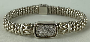 Lagos Silver Bracelet with Diamond Station