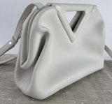 Bottega Veneta Chalk Calfskin Small The Point Triangle Bag