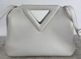 Bottega Veneta Chalk Calfskin Small The Point Triangle Bag