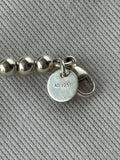 Tiffany & Co. Sterling Silver Beaded Tiffany Blue Enamel Heart Bracelet