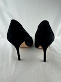 Manolo Blahnik Black suede Mesh Polka- Dot pump Size 38