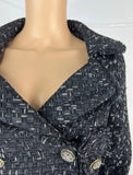 Chanel Double Breasted Tweed Jacket Size 36