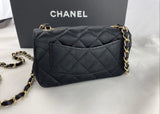 Chanel Vintage CC Chain Flap Bag Quilted Satin Mini
