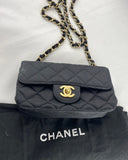 Chanel Vintage CC Chain Flap Bag Quilted Satin Mini