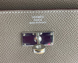 Hermes Kelly Wallet Long Taupe Epsom Silver Palladium Hardware