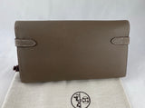 Hermes Kelly Wallet Long Taupe Epsom Silver Palladium Hardware
