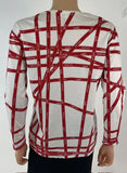Hermes Long Sleeve Top with Red Ribbon Detail Size Medium
