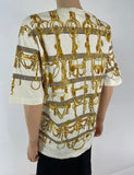 Hermes Cream Top with Gold Printing Size Extra Large