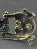 Sterling Silver Barry Kieselstein Cord Alligator Buckle Black Leather Belt Size 3