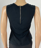 Chanel Coco Mark Clover Maroon and Black Sleeveless Top Size 36 or Small