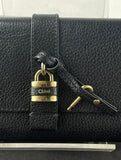 Chloé Black Leather Wallet with Lock & Key