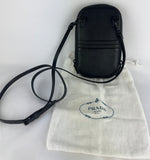 Prada Black Mini Saffiano Messenger Crossbody Bag