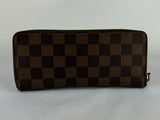 Louis Vuitton Checker Damier Ebene Clemence Zip Around Wallet