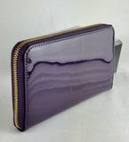 Tory Burch Purple Patent Leather Zip Around Wallet