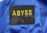 Abyss By Abby Deep V Fitted Blue Open Back Halter Dress Size S