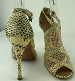 Alaia Cream Snake Skin Netting Stiletto Heels Size 7