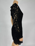 Alexis Women's Black One Shoulder Lace Ruffle Mini Dress Size M