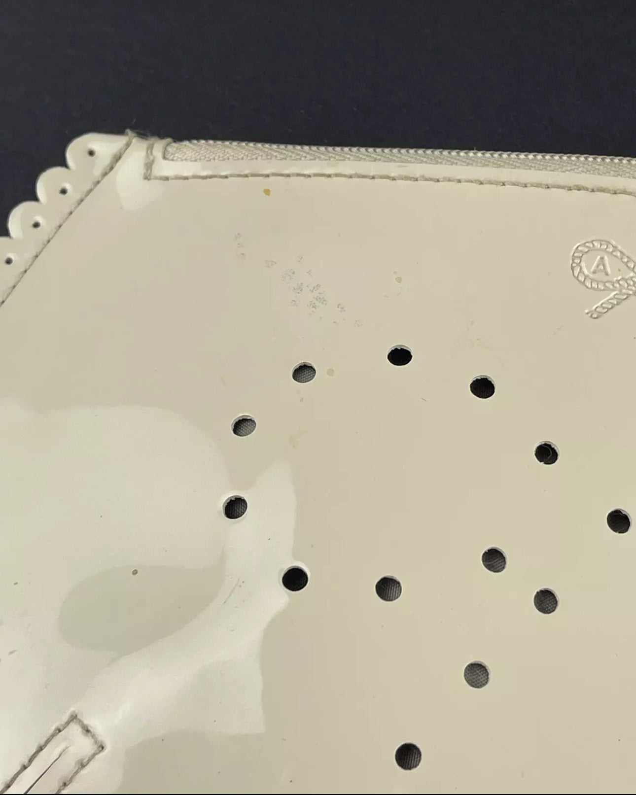 Anya Hindmarch London Tan Patent Leather Zip Pouch Clutch