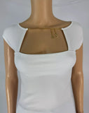 Armani Exchange White Square Neck Top W Gold Chain Size XS