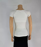 Armani Exchange White Square Neck Top W Gold Chain Size XS