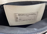 Brunello Cucinelli Cream Mini City Metallic Leather Crossbody Bag