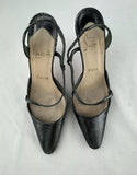 Christian Louboutin Gunmetal & Black Suede Slingback Heels 36.5 / US 6.5