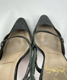 Christian Louboutin Gunmetal & Black Suede Slingback Heels 36.5 / US 6.5