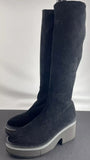 CLERGERIE Black Suede Platform Over The Knee Zip Boots Size 37 / US 6.5