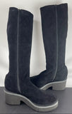 CLERGERIE Black Suede Platform Over The Knee Zip Boots Size 37 / US 6.5