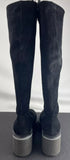 CLERGERIE Black Suede Platform Over The Knee Zip Boots Size 37 / US 6.5