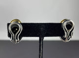 DAVID YURMAN Silver Waverly 925/750 Onyx Drop Earrings w/ Diamond Trim