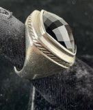 DAVID YURMAN Stering Silver Onyx Albion Ring Size 6