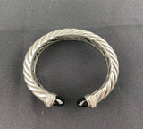 DAVID YURMAN Sterling Wide Cable w/ Onyx & Diamonds