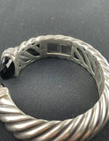 DAVID YURMAN Sterling Wide Cable w/ Onyx & Diamonds