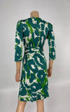 Diane Von Furstenberg, Julian Green Graphic Print Silk Wrap Dress Size 2