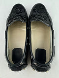 Christian Dior Black Laser Cut Floral Embellished Leather Flore Loafers Size 38.5 / US 8.5