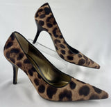 Dolce & Gabbana Leopard Print Calf Leather & Pony Hair Pointed Toe Pumps Size 37 / US 7