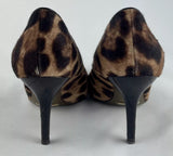 Dolce & Gabbana Leopard Print Calf Leather & Pony Hair Pointed Toe Pumps Size 37 / US 7