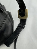 Diane Von Furstenberg Drew Buckle Black Leather Shoulder Bag Purse